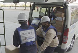 写真：愛知県や災害協定締結事業者と連携した災害物流訓練