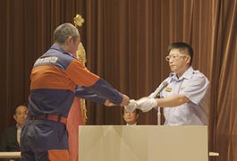 写真：消防団第1方面隊 災害支援機能別団員任命式